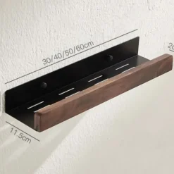 Shower Caddy Bathroom Shelves Wall Mounted Walnut Space Aluminum Shower Shelf Storage Organizer Rack Bathroom Kitchen Bathroom Hardware Pendant Shower Rack Corner Shelf 1pc