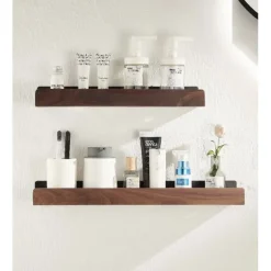 Shower Caddy Bathroom Shelves Wall Mounted Walnut Space Aluminum Shower Shelf Storage Organizer Rack Bathroom Kitchen Bathroom Hardware Pendant Shower Rack Corner Shelf 1pc