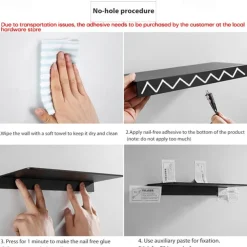 Shower Caddy Bathroom Shelves Wall Mounted Black Storage Organizer Rack Bathroom Kitchen Bathroom Hardware Pendant Bathroom Shelf Space Aluminum Shower Rack Corner Shelf Square Bath Shower Shelf