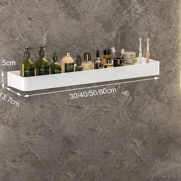 Shower Caddy Bathroom Shelves Wall Mounted White Storage Organizer Rack Bathroom Kitchen Bathroom Hardware Pendant Bathroom Shelf Space Aluminum Shower Rack Corner Shelf Square Bath Shower Shelf