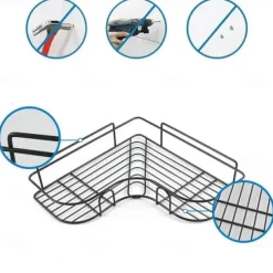 Shower Caddy Bathroom Shelf Bathroom Kitchen No Punching Triangle Storage Rack, Bathroom Accessories