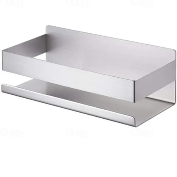 Shower Caddy Bathroom Shelf,Self-Adhesive Shower Shelf Stainless Steel Wall-mounted Punch-free Bathroom Storage For Bathroom,Kitchen(Brushed Nickel,Matte Black)