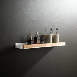 Shower Caddy Bathroom Shelves Wall Mounted Beech Space Aluminum Shower Shelf Storage Organizer Rack Bathroom Kitchen Bathroom Hardware Pendant Shower Rack Corner Shelf 1pc