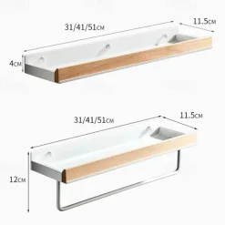 Shower Caddy Bathroom Shelves Wall Mounted Beech Space Aluminum Shower Shelf Storage Organizer Rack Bathroom Kitchen Bathroom Hardware Pendant Shower Rack Corner Shelf 1pc