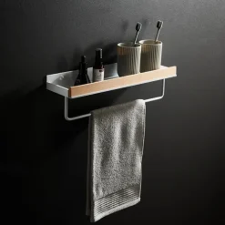 Shower Caddy Bathroom Shelves Wall Mounted Beech Space Aluminum Shower Shelf Storage Organizer Rack Bathroom Kitchen Bathroom Hardware Pendant Shower Rack Corner Shelf 1pc