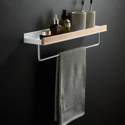 Shower Caddy Bathroom Shelves Wall Mounted Beech Space Aluminum Shower Shelf Storage Organizer Rack Bathroom Kitchen Bathroom Hardware Pendant Shower Rack Corner Shelf 1pc