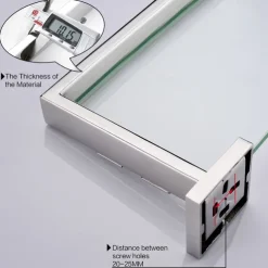 Shower Caddy Bathroom Shelf Adorable Creative Contemporary Modern Stainless Steel Tempered Glass Metal 1PC - Bathroom Wall Mounted