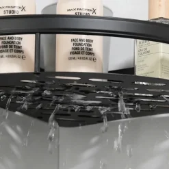 Shower Caddy Bathroom Triangle Basket Suction Cup Wall Type Space Aluminum Shower Room Triangle Non Perforated Toilet Corner Shelf