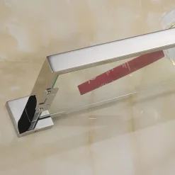 Shower Caddy 8mm Tempered Glass Toilet Shelf Bathroom Cosmetics Toiletries Storage Layer Shelf Thickened 304 Stainless Steel Mirror Bright Light Color, Various Specifications Are Available