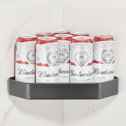 Shower Caddy 2pcs Shower Shelf Adhesive Shower Rack Corner Shower Shelves No Drilling Wall Mounted Space Aluminum for Bathroom