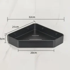 Shower Caddy 2pcs Shower Shelf Adhesive Shower Rack Corner Shower Shelves No Drilling Wall Mounted Space Aluminum for Bathroom