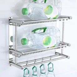 Shower Caddy Wall Mounted Towel Rack Bathroom Storage Shelf 3 Tier Shower Room Storage Shelf Stainless Steel Rack Bathroom Storage Rack