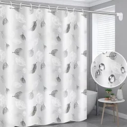 Shower Curtain 180cm 70",Watercolor Shower Curtain Set, Polyester Waterproof Shower Curtain, Non-slip Floor Mat, Toilet Seat, Bathroom Mat&12 Plastic Hooks, for Bathroom Bathtub Decoration