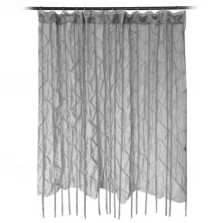 Shower Curtain Sets with Rugs Pinched Pleat Farmhouse Shower Curtain Elegant Decor Set with 12 Hooks for Bathroom Standard Dark Grey Blue White