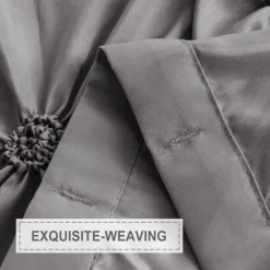 Shower Curtain Sets with Rugs Pinched Pleat Farmhouse Shower Curtain Elegant Decor Set with 12 Hooks for Bathroom Standard Dark Grey Blue White