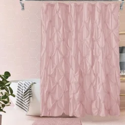 Shower Curtain Sets with Rugs Pinched Pleat Farmhouse Shower Curtain Elegant Decor Set with 12 Hooks for Bathroom Standard Dark Grey Blue White