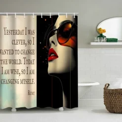 Shower Curtain with 12 Hooks 180cm*180cm(70