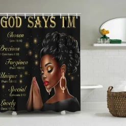 Shower Curtain with 12 Hooks 180cm*180cm(70