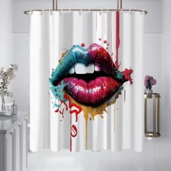 Shower Curtain with 12 Hooks 180cm*180cm(70