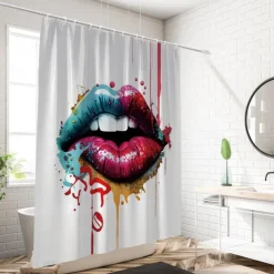 Shower Curtain with 12 Hooks 180cm*180cm(70