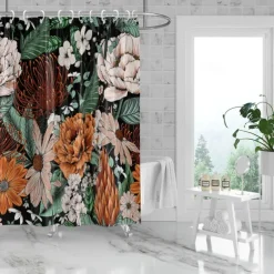 Shower Curtain with 12 Hooks 180cm*180cm(70