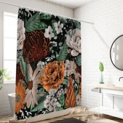 Shower Curtain with 12 Hooks 180cm*180cm(70