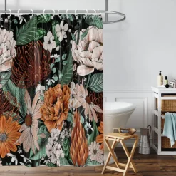 Shower Curtain with 12 Hooks 180cm*180cm(70
