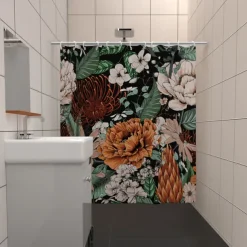 Shower Curtain with 12 Hooks 180cm*180cm(70