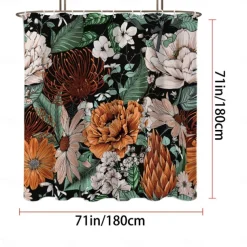Shower Curtain with 12 Hooks 180cm*180cm(70