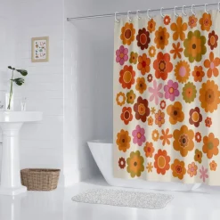 Shower Curtain with 12 Hooks 180cm*180cm(70
