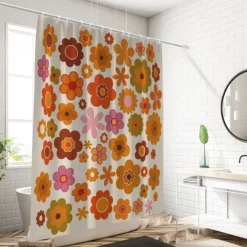 Shower Curtain with 12 Hooks 180cm*180cm(70