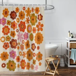 Shower Curtain with 12 Hooks 180cm*180cm(70