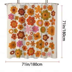 Shower Curtain with 12 Hooks 180cm*180cm(70