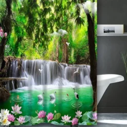 Shower Curtain with 12 Hooks 180cm*180cm(70