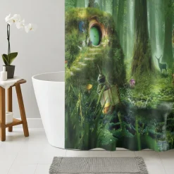 Shower Curtain with 12 Hooks 180cm*180cm(70