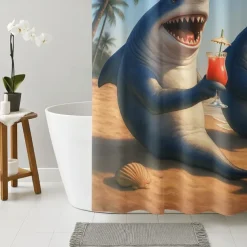 Shower Curtain with 12 Hooks 180cm*180cm(70