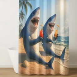 Shower Curtain with 12 Hooks 180cm*180cm(70