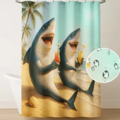 Shower Curtain with 12 Hooks 180cm*180cm(70