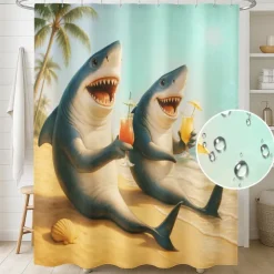 Shower Curtain with 12 Hooks 180cm*180cm(70