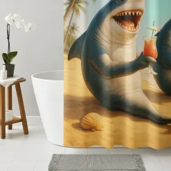 Shower Curtain with 12 Hooks 180cm*180cm(70