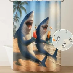 Shower Curtain with 12 Hooks 180cm*180cm(70