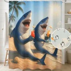 Shower Curtain with 12 Hooks 180cm*180cm(70