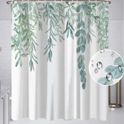 Shower Curtain with 12 Hooks 180cm*180cm(70"*70") Polyester Washable Waterproof Pattern Bathroom Bathtub Decor Wisteria Flower Shower