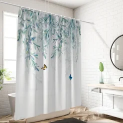 Shower Curtain with 12 Hooks 180cm*180cm(70