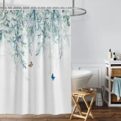 Shower Curtain with 12 Hooks 180cm*180cm(70