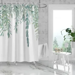 Shower Curtain with 12 Hooks 180cm*180cm(70