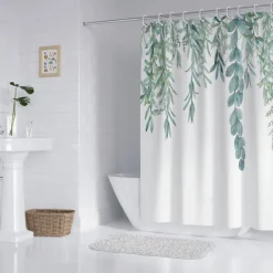 Shower Curtain with 12 Hooks 180cm*180cm(70