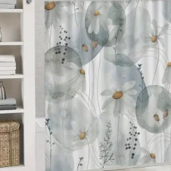 Shower Curtain with 12 Plastic Hooks 180cm*180cm(70