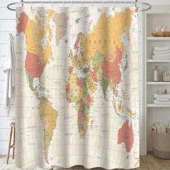 Shower Curtain with Hooks 180cm*180cm(70