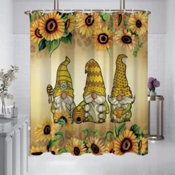 Shower Curtain with Hooks 180cm*180cm(70"*70") Polyester Washable Waterproof Floral Butterfly Pattern Bathroom Decor